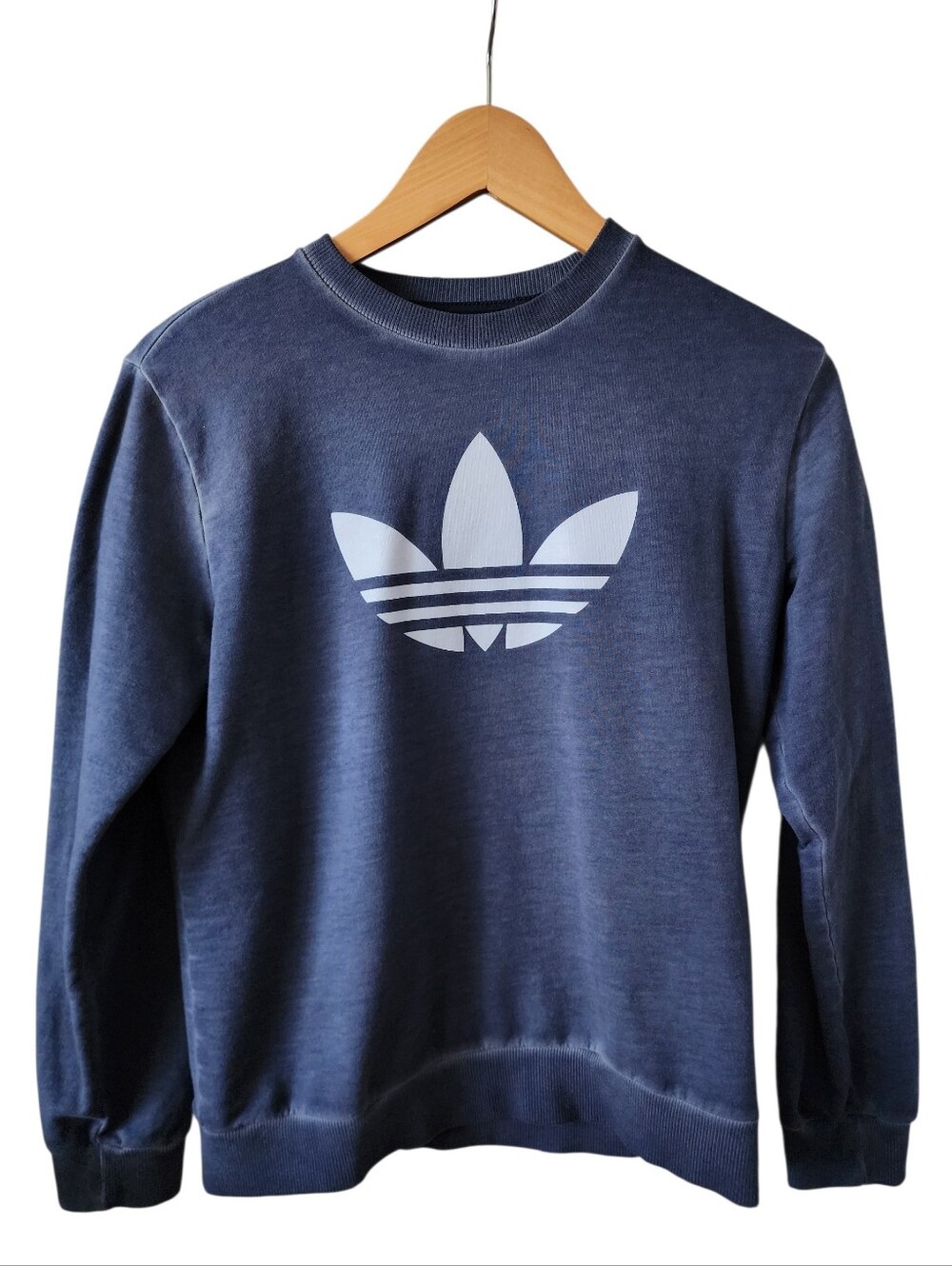 Adidas Trefoil Indigo/Navy Crewneck Pullover Sweater - Picture 5 of 5